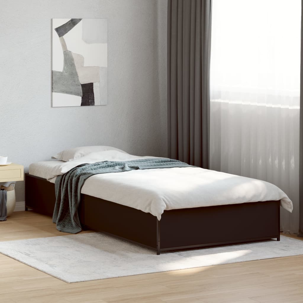 Bed Frame without Mattress Black 90x190 cm Single